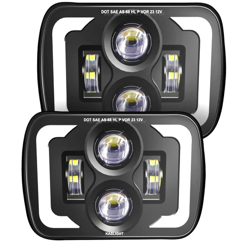 KASLIGHT 2025 DOT High Lumens H6054 Led Headlights 5x7 7x6 Led Headlight Anti-glare DRL Turn Signal Hi/Low Sealed Beam For Jeep Cherokee XJ Wrangler YJ Ford Chevy GMC Toyota Nissan Dodge etc