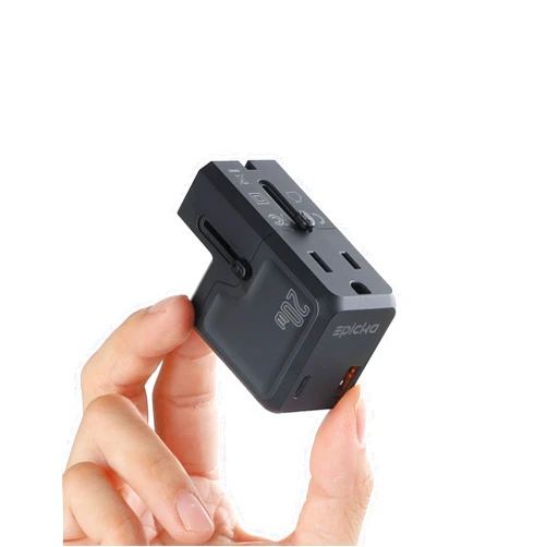 EPICKA Universal Travel Adapter, International Plug Adapter Wall Charger with 20W USB-C PD & USB-A QC, All-in-One Pocket Size Adapter for USA EU UK AUS (Pocket 111, Black)
