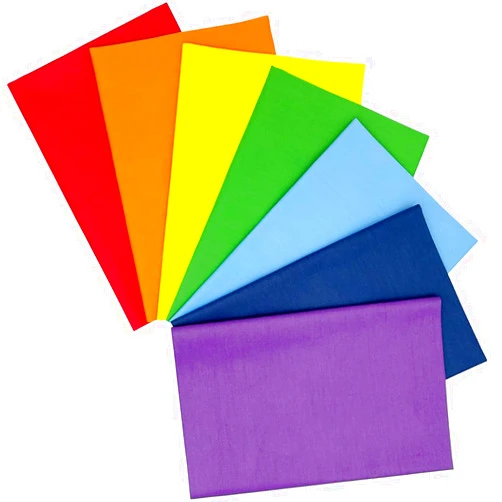 Jukway 7Pcs 18 x 21 Inch Cotton Fabric Bundles Fat Quarters, Rainbow Solid Colors Patchwork Twill Fabric, 100% Cotton for Sewing Quilting Crafting DIY Decoration