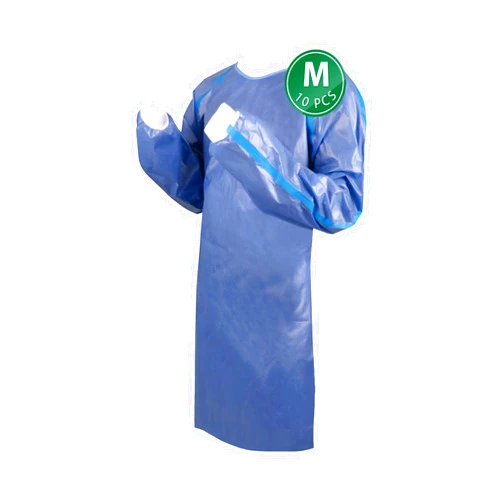 EG ECOGUARD Disposable lsolation Gowns | AAMl Level 4 Medical Chemotherapy Gown | Hospital Grade Protection for Nurses Doctors | Fluid Resistant & Comfortable | Medium 25.6x43.3inches, Blue, 10 Packs