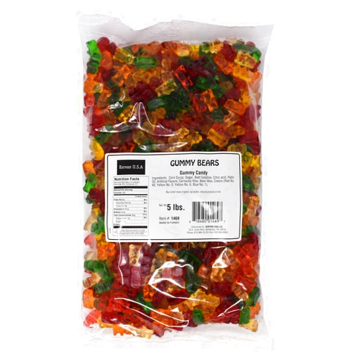 Kervan Candy Bebeto Assorted Gummy Bears - Fruity, Soft & Sweet Gummy Candy Bulk for Kids, Gift Snacks and Parties - Assorted Bear Gummies Party Size Bag (5 lbs)