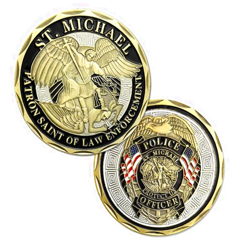 Glamtune St. Michael Patron Saint of Police Officers Prayer Law Enforcement US Military Challenge Coin