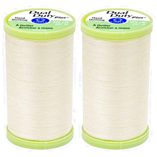Coats 2-Pack Bundle Coats & Clark Dual Duty Plus Hand Quilting Thread 325yds Cream s960-8020