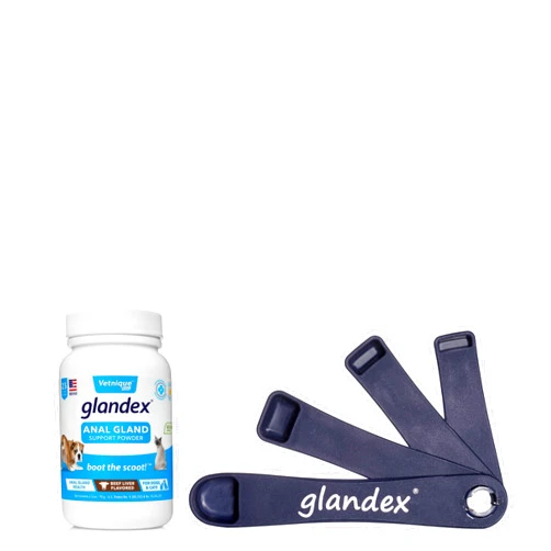 Glandex Anal Gland Support Fiber Supplement for Dogs & Cats 2.5oz Beef with Measuring Scoop Bundle
