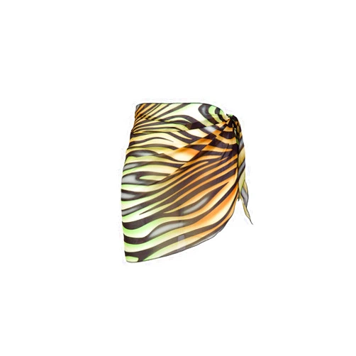 ROBERTO CAVALLI Tiger Printed Asymmetric Chiffon Cover Up Skirt- One Size for womens