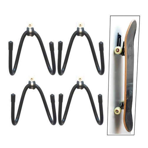 YYST Skateboard Wall Mount Wall Hanger Rack Storage Display - W/Hardware - No Board Included - W Style - 4/PK