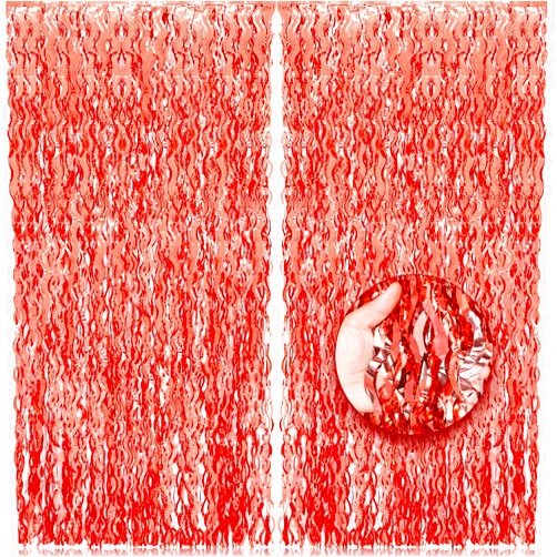 PIGETALE 2 Pack 3.2x6.5 Feet Wavy Rose Gold Fringe Curtain Backdrop Wine Bachelorette Party Decorations Metallic Tinsel Streamers Foil Backdrop Background for Wedding Engagement Bride Be Baby Shower
