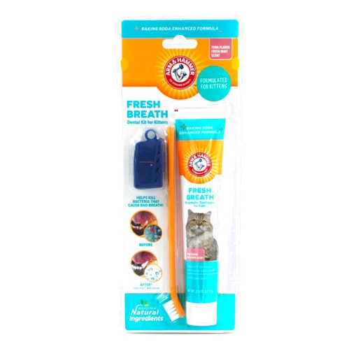Arm & Hammer Cat Dental Kit - Toothbrush, Toothpaste and Oral Care for Kittens with Tuna and Fresh Mint Flavors