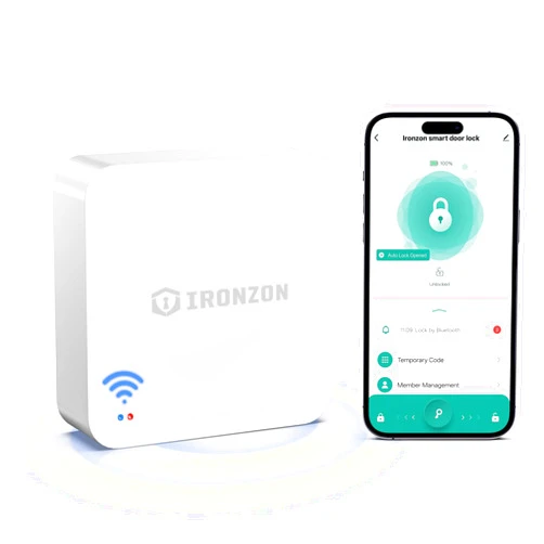 IRONZON Tuya Gateway for Smart Door Lock -Remotely Control Smart Fingerprint Door Lock via Tuya App-Gateway Smart Hub Compatible
