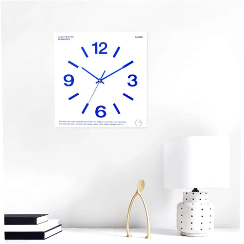QWANPET Wall Clock,13inch Modern Square Wall Clocks, Quality Quartz Silent Non-Ticking Wall Clock, Decor White Wall Clocks for Living Room Bedroom Kitchen Home