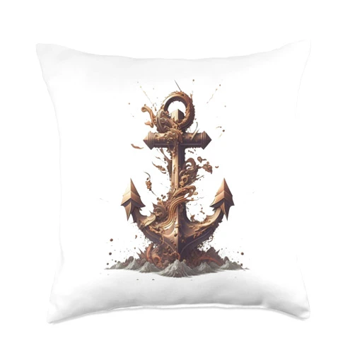 Segeln Kapitän Meer Boot Taufe Geschenk Anker Nautical Marine Anchor for Boat Owners Throw Pillow, 18x18, Multicolor