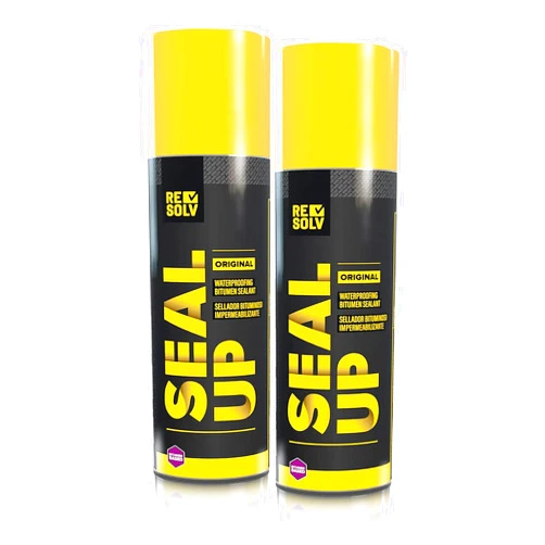 SEAL UP Spray-On Sealant – Instant Waterproofing & Leak Repair, Weather & Rust Protection for Your Roof, Gutter, Marine Hull, Pond, Cars, & More, Bitumen Black, 2-Pack, by Stardust Spill Products