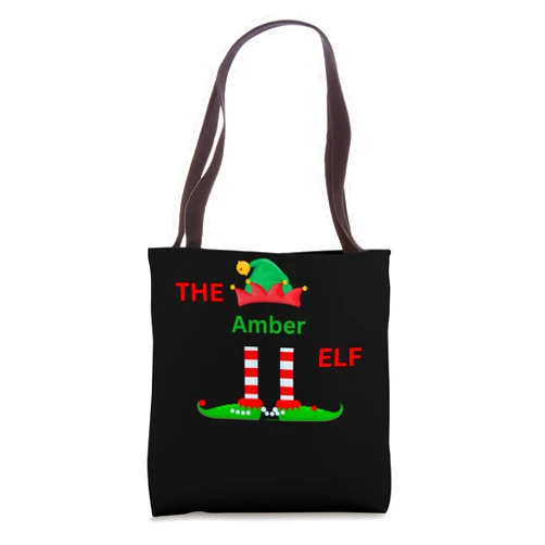 The amber elf shirt Christmas Santa Claus For Wome The amber Elf Funny Christmas Pajama Family Matching Elf t-s Tote Bag