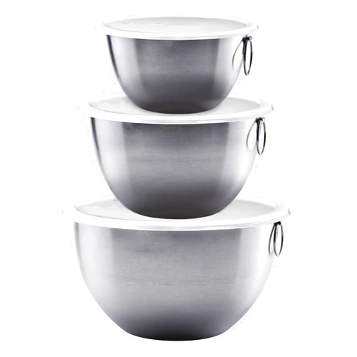 Tovolo Stainless Steel, Set of 3 Mixing Tight-Seal Dishwasher-Safe Metal Bowls with BPA-Free Lids for Food Storage, Stainless Steel