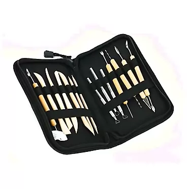 Picorso Pottery Tools and Clay Sculpting Tool Set with Carrying Case(14 Pieces)