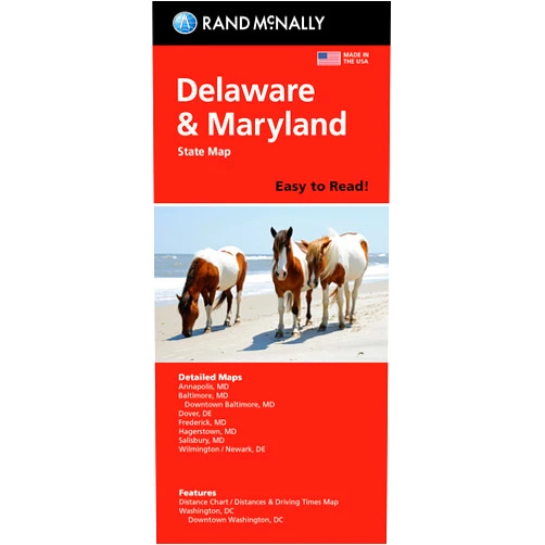 Rand McNally Easy to Read: Delaware, Maryland State Map