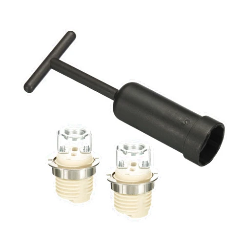 PATIKIL G9 Light Base Socket Kit, 2 Set Ceramic Lamp Holder Base with Socket Ring Removal Tool, White
