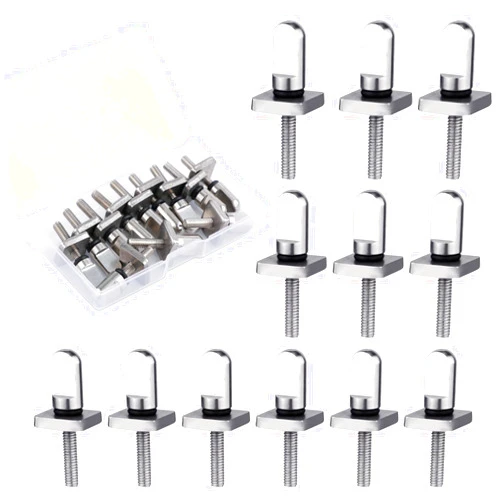 PEUTIER 316 Stainless Steel Fin Screws, No Tool Surfboard Fin Screws with O Rings Paddle Board Fin Replacement for SUP Paddleboard Longboard Surfing Accessories