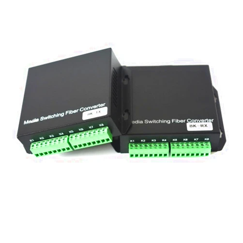 BLUEGALA 4 CHs BIDI Dry Contact Closure Over Fiber Optic Extender/Media Converters, 4 Bidi Input,4 bidi Output, Singlemode Fiber 20Km