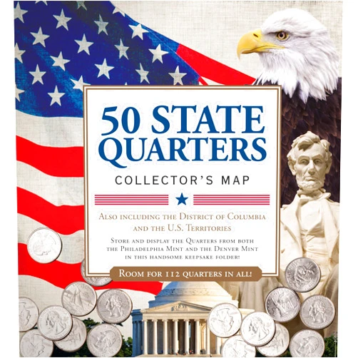 By Peter Pauper Press (Author), David Lindroth (Illustrator) 50 State Quarters Map (includes space for the Philadelphia and Denver mints!)
