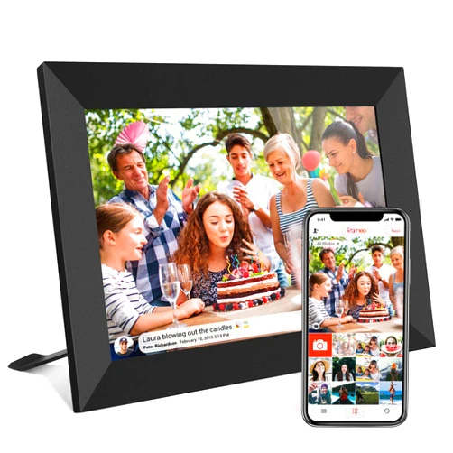 Akimart 32GB FRAMEO 10.1 Inch Smart WiFi Digital Photo Frame 1280x800 IPS LCD Touch Screen, Auto-Rotate Portrait and Landscape, Built in 32GB Memory, Share Moments Instantly via Frameo App from Anywhere