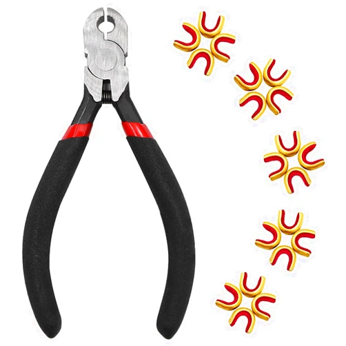 Luoyer Archery Bow String Nocking Points Set – 20 Pcs Brass Nocking Points and Pliers for Compound Recurve Bow for Installing Nock Buckles Archery Accessories Tool Kit