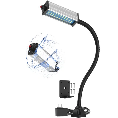 XINYIQI Flexible Work Light, Machine Light, Gooseneck Led Light IP66 Waterproof 800 Lumen 120 Volt 44Leds Screw Mounted Floodlights for Machine Tools Lathes and Workbenches