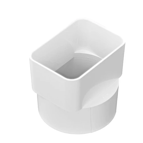 NDS 9P06 PVC Downspout Adapter, Connects 3X4-Inch Downspout to 4-Inch Sewer and Drain Pipe, White