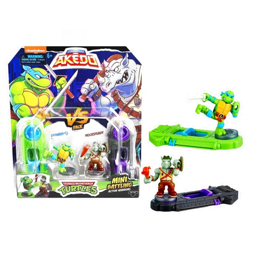 Akedo Legends of Akedo Teenage Mutant Ninja Turtles. Mini Battling Warriors Versus Pack Leonardo Vs Rocksteady Small