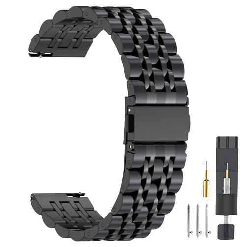 ZPJPPLX Universal Quick Release Watch Band,18mm 20mm 22mm Stainless Steel Metal Straps for Samsung Galaxy Watch 6/5/4/3,Garmin Watch,Huawei Watch, Amazfit GTS Replacement Band