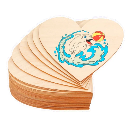 FUNSUEI 80 PCS 4 Inch Wooden Heart Craft Cutout, Natural Heart Shaped Wood Slices, Unfinished Blank Wood Heart Piece, Wood Heart Sheets Bulk for Home Decoration, Wedding