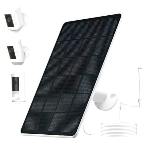 GENDOING Solar Panel for Ring Camera, Charger Compatible with Ring Stick Up Cam/Pro Battery, Ring Spotlight Cam Battery/Plus/Pro, Outdoor Waterproof 5W 5V Solar Panel, 13FT Charging Cable
