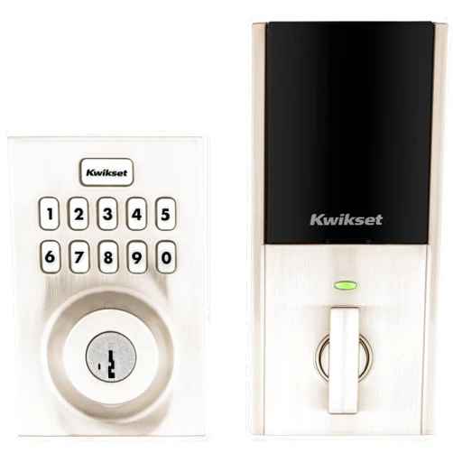 Kwikset HomeConnect 620 Z-Wave Long Range Enabled Keypad Smart Lock Convenient Keyless Entry, Customizable User Codes, Ring Alarm Compatible, Hub Required, Sold Separately Satin Nickel Contemporary