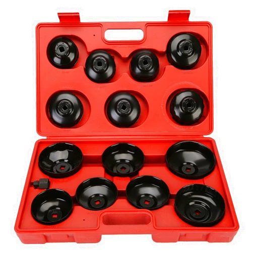 DIFEN Universal Oil Change Filter Cap Wrench Cup Socket Tool Set (14PCS/Set)