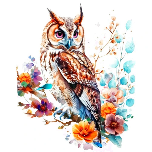 Naykow Floral Owl Diamond Painting Kits for Adults Full Drill 5D Diamond Art Kits DIY Owl and Flowers by Number for Home Wall Decor 12 x 16 inches
