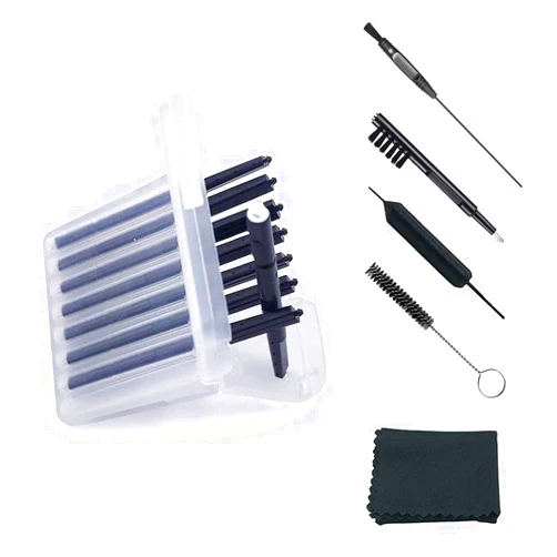 Elonvoc (4 Packs) Hearing Aid Wax Guard Filters (32 Units) Replacement Wax Cerumen Stop Wax Traps for Phonak, Widex, Unitron and Resound - 5 pieces Hearing Aid Cleaning Kit Accessories with Carry Case