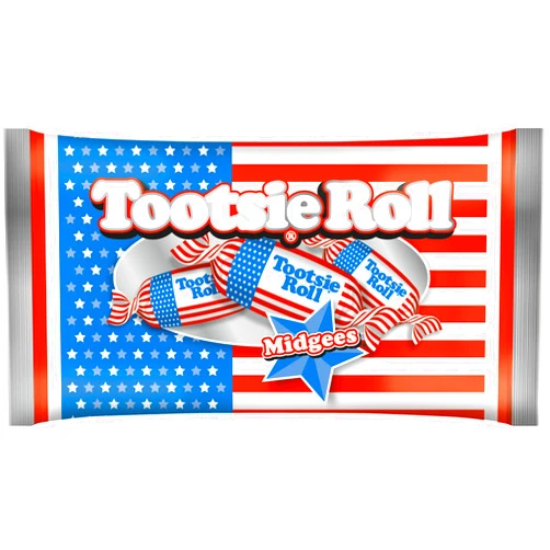 Tootsie Roll Midgees Flag, Red, White and Blue Packaging, 11 oz. Bag
