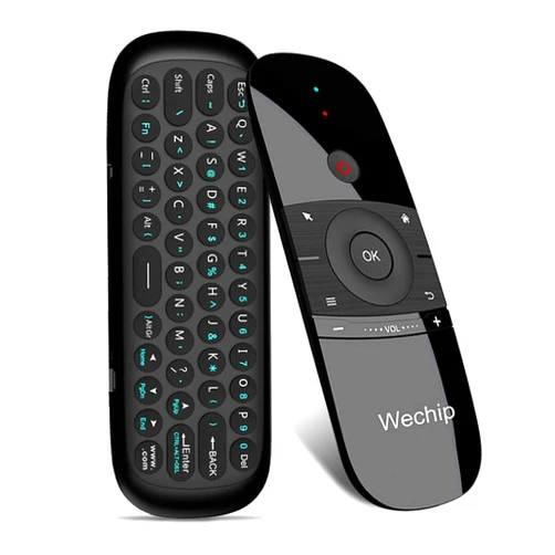 WeChip Upgrade WeChip W1 Air Mouse Romote Control with Keyboard，IR/RF TV Remote Control for Nvidia Shield/Android TV Box/PC/Projector/HTPC/All-in-one PC