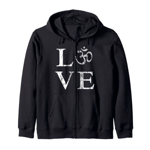 Yoga Ying Yang Omzeichen Goa Goamusik and Goaparty Love design with Om sign goa goparty goamusic Zip Hoodie