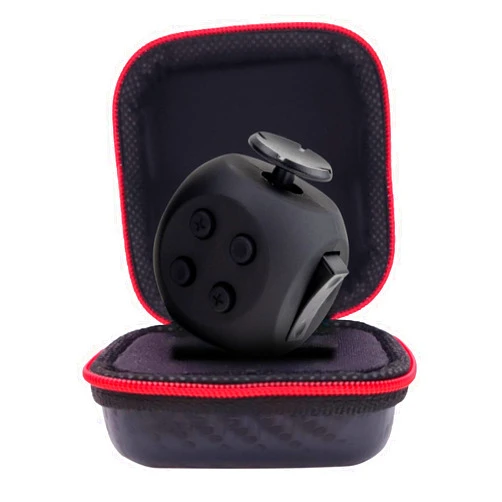 PILPOC theFube Fidget Cube - 6 Sided Fidget Toys for Adults and Kids - Fidget Cube Toy for Stress Relief & Focus - Audible/Silent Fidget Cube for Kids, with Carry Case (Midnight)