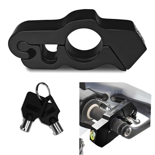 Hirificing Motorcycle Lock, Motorcycle Locks Anti Theft Heavy Duty Anti-Theft Throttle Lock Grip Brake Locks Bike Handlebar Lock, Security to Protect Motorcycle on Dirt Bike Moped Scooter Lock(Black)