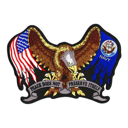 Nixon Thread Co. US Navy Eagle Patch | Patriotic Military Vet American Flag | Iron On Embroidered Large - by Nixon Thread Co. (11