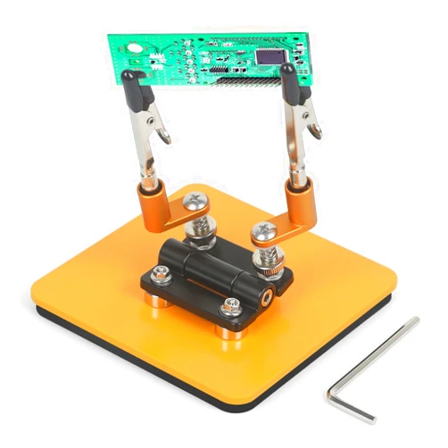 NOEVSBIG Magnetic Helping Hands Soldering Station with a 3.9 x 3.9 Inch Stable Base, 2 Flexible Arms– 360° Rotatable Adjustable Versatile Helping Hands Tool for DIY, Electronics Repair, and Soldering