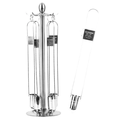 GELTTULU Zahn Cup Immersion Viscosity Cup,#1 to #5 Dip Type 44ml Stainless Steel Viscometer Flow Cup with Storage Rack for Paint, Ink, Dye, Lacquers, Food, Syrup,Oil(5 pcs）