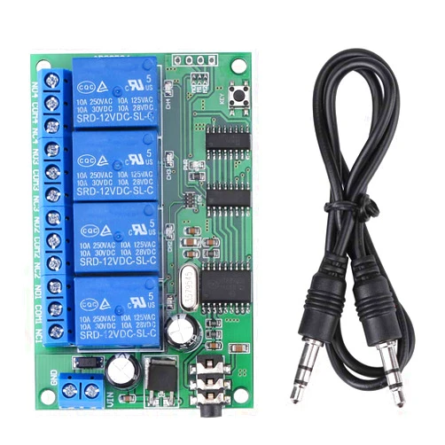 Fafeicy AD22B04 12V 4 Channel DTMF Tone Signal Decoder, Relay Phone Remote Control PLC, Module