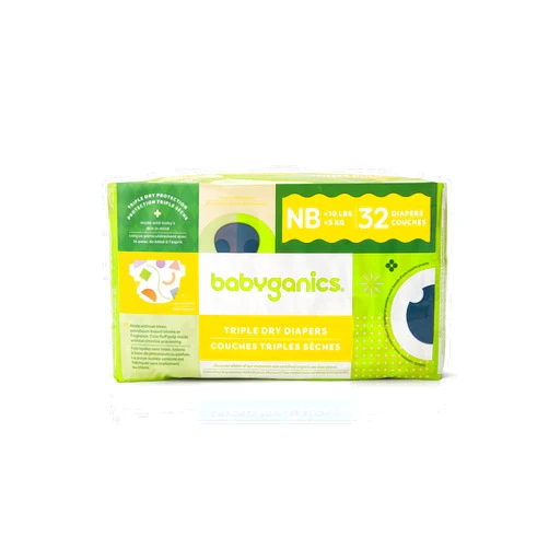 Babyganics Diapers, Size 1 (18-14 lbs) 232 Count, Ultra Absorbent, Unscented, Made Without Chlorine, Latex