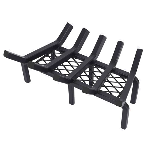 TwentyNext 17 Inch Fireplace Grate with Ember Retainer,Cast Iron Fireplace Log Grate,Fireplace Log Holder,Heavy Duty Solid Steel Fireplace Wood Holder,Wood Stove Wrought Rack for Indoor Hearth Outdoor Fireplace