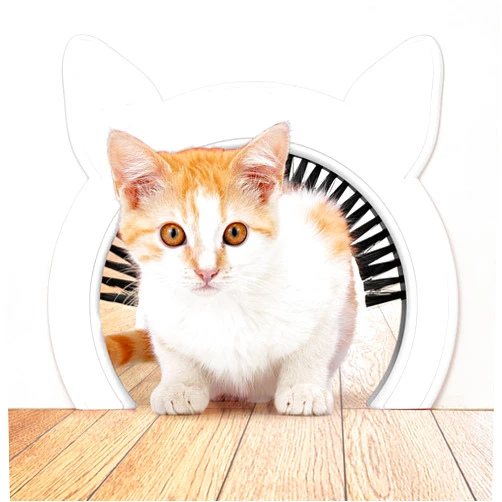 PAWSM Cat Door for Interior Door, Pet Doors for Cats, Cat Door Hides Litter Tray, Cat Door with Brush, Fits Cats Up to 20lbs, Easy DIY Setup, Secured Installation in Minutes, No Training Needed