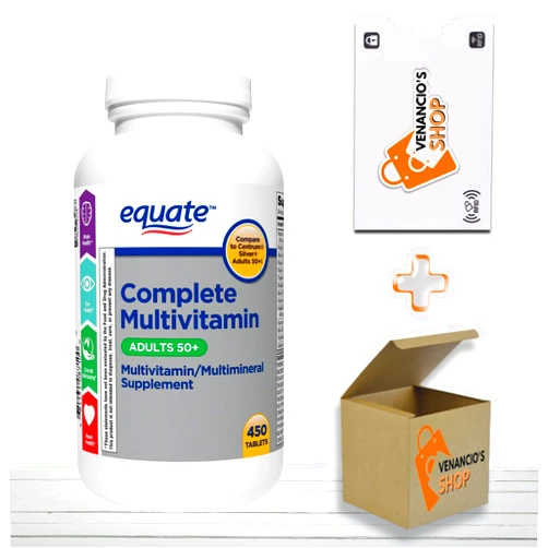 VENANCIO'S SHOP Equate Adult 50+ One Daily Complete Multivitamin Multimineral Supplement Tablets, Healthy Brain* - Compare to Centrum Silver, 450 Tablets (Pack of 1)