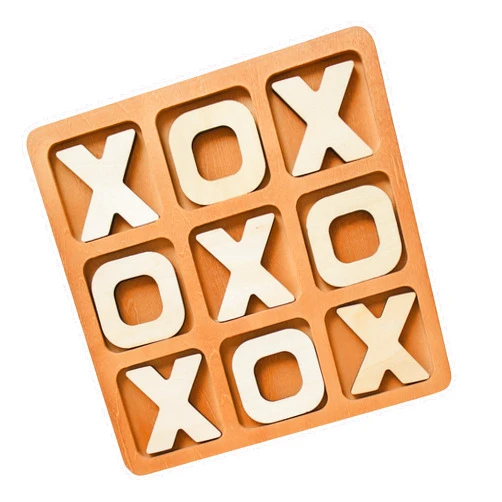 Woobli Tic Tac Toe Game, Versatile Boho Natural Wood Tic Tac Toe Board for Classic Two Person Games, 8.63 Inches Tic Tac Toe Coffee Table Decor, Two Ways to Play